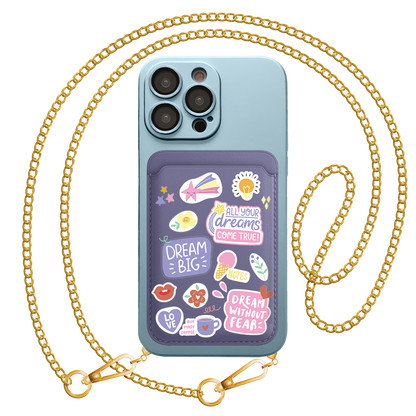iPhone Magnetic Wallet Silicone Case - Dream Sticker Pack