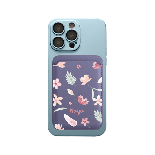 iPhone Magnetic Wallet Silicone Case - Wild Flower