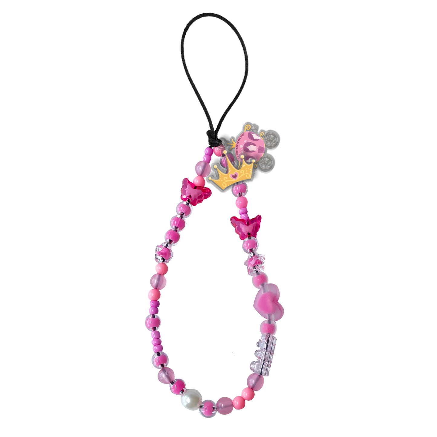 Beaded Strap with Acrylic Charm  - Little Princess