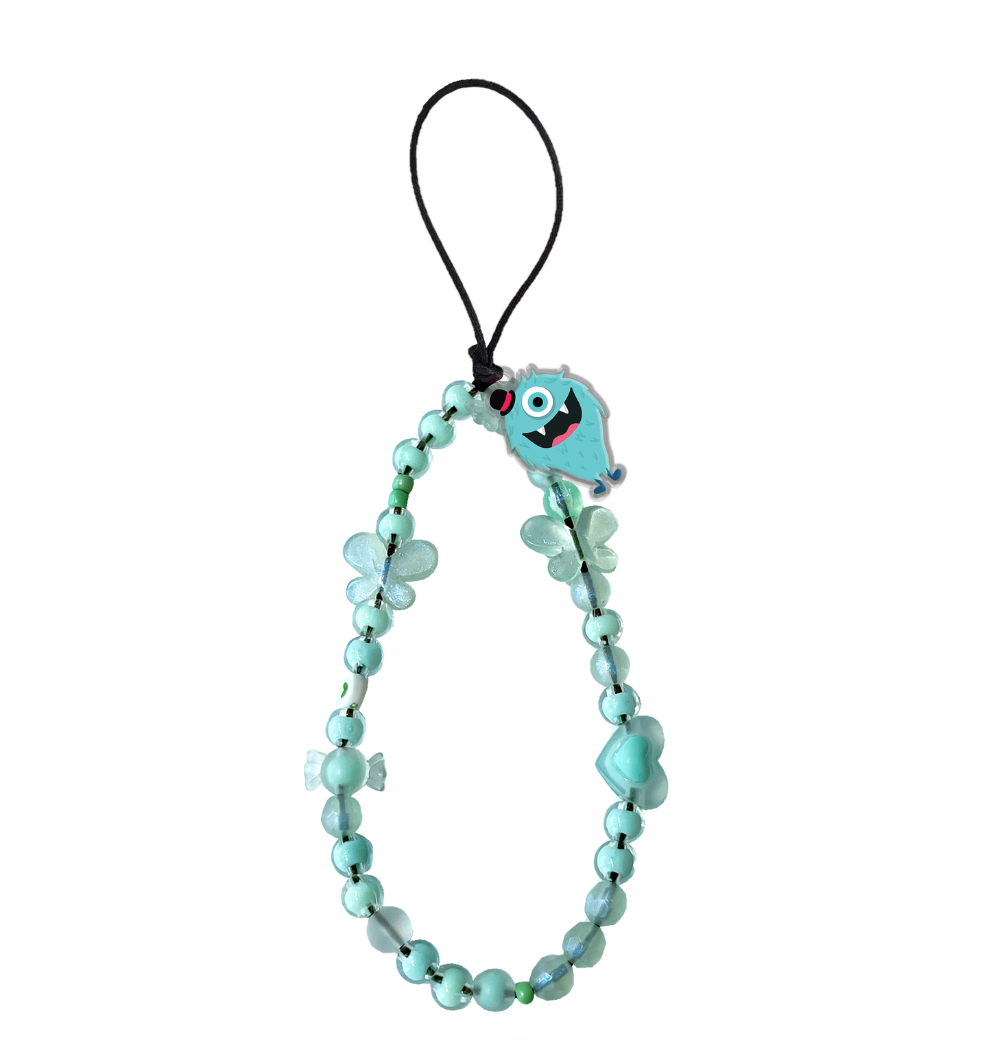 Beaded Strap with Acrylic Charm  - Little Monster