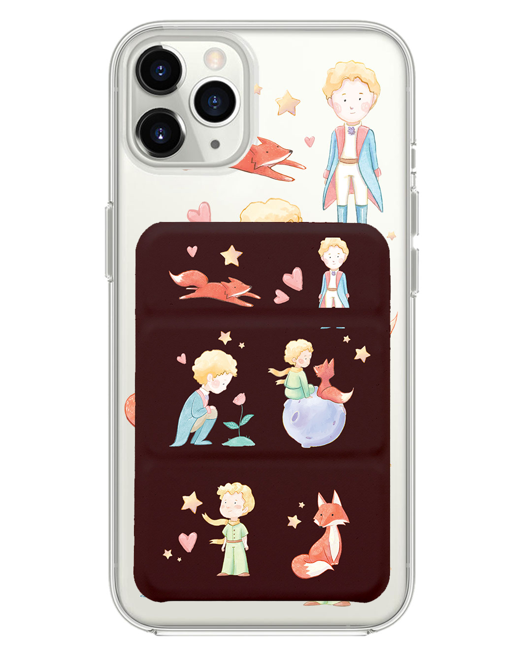 iPhone Magnetic Trifold Wallet Case - Little Prince and Fox