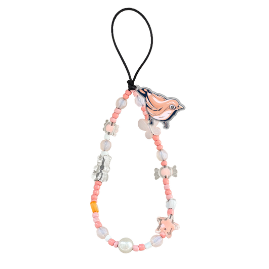 Beaded Strap with Acrylic Charm  - Lovebird 13.0