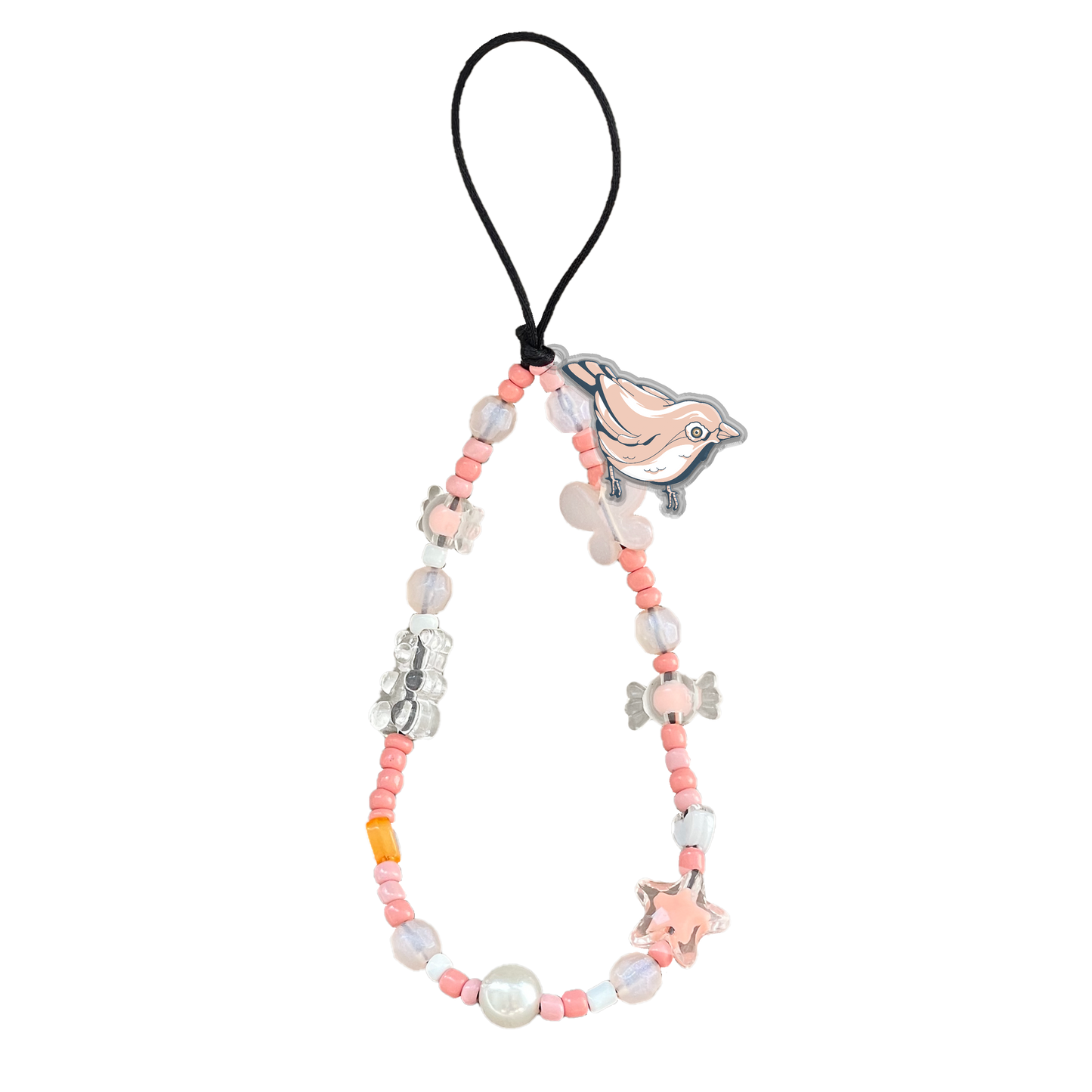 Beaded Strap with Acrylic Charm  - Lovebird 2.0