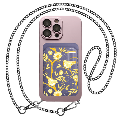 iPhone Magnetic Wallet Silicone Case - Lovebird Monochrome 2.0