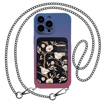 iPhone Magnetic Wallet Silicone Case - Lovebird Monochrome 3.0