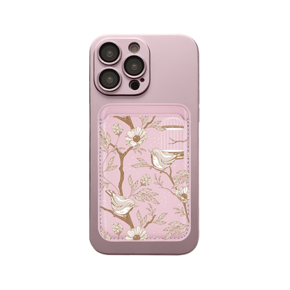 iPhone Magnetic Wallet Silicone Case - Lovebird Monochrome 3.0