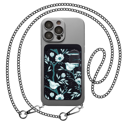 iPhone Magnetic Wallet Silicone Case - Lovebird Monochrome 6.0