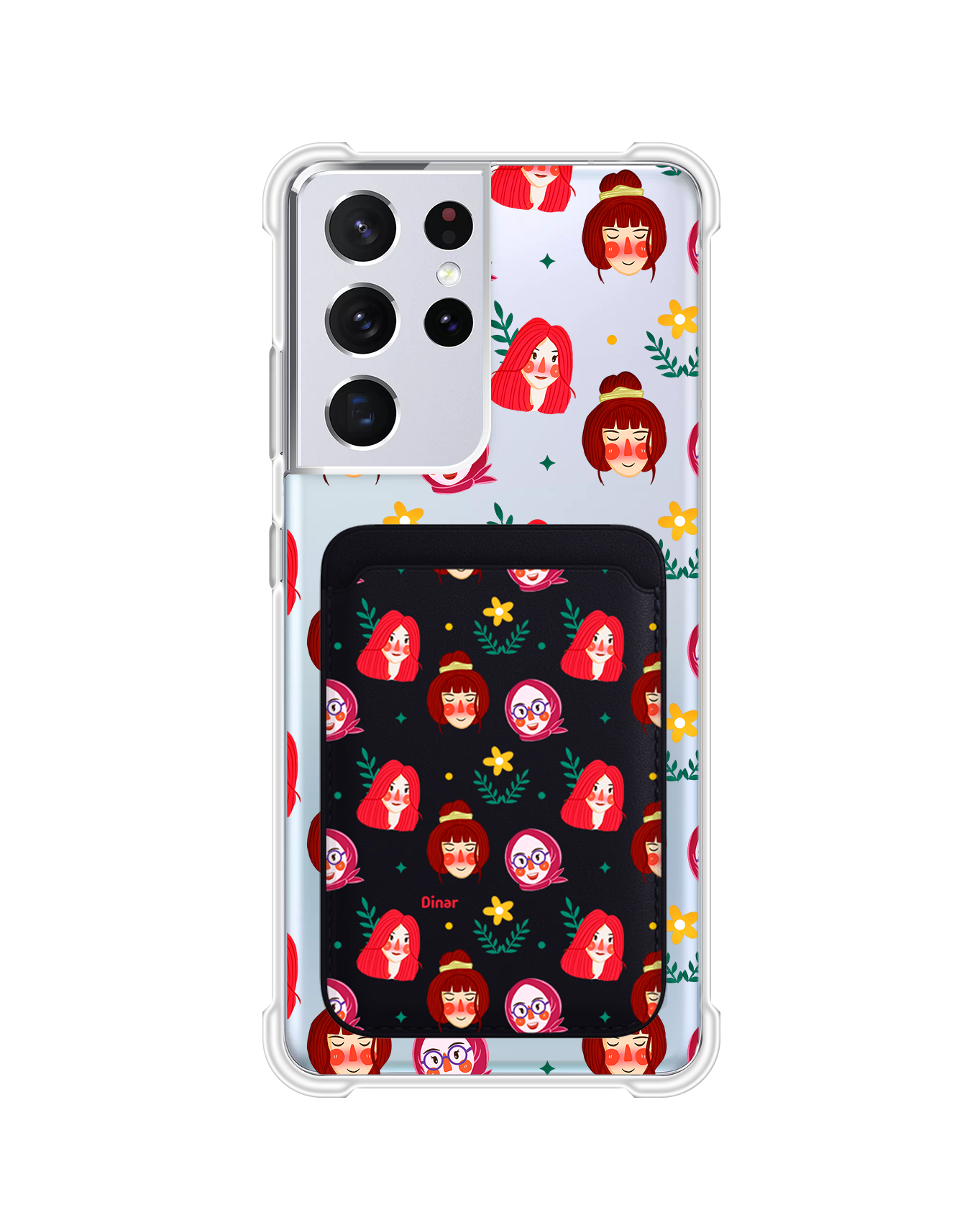Android Magnetic Wallet Case - Lovely Faces