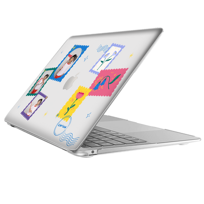 MacBook Snap Case - Face Grid Floral Stamps