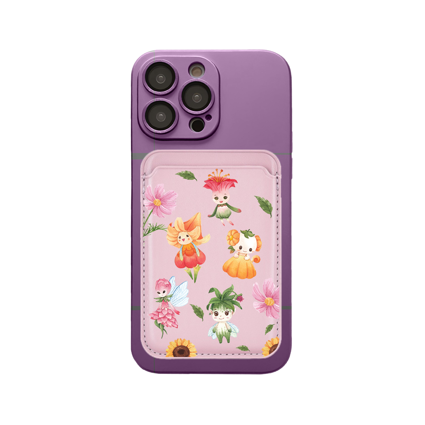 iPhone Magnetic Wallet Silicone Case - Magical Garden