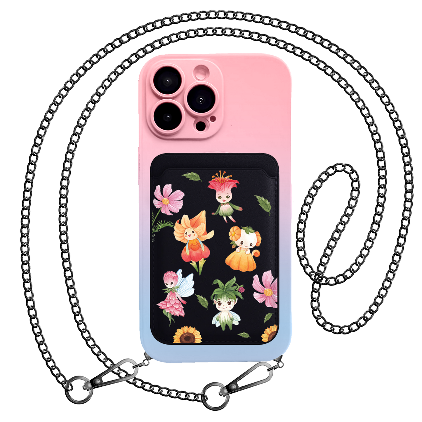 iPhone Magnetic Wallet Silicone Case - Magical Garden