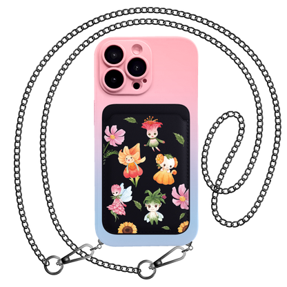 iPhone Magnetic Wallet Silicone Case - Magical Garden
