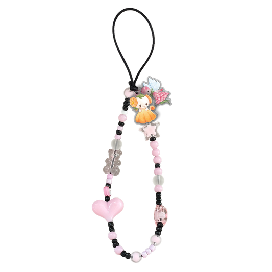 Beaded Strap with Acrylic Charm  - Magical Garden