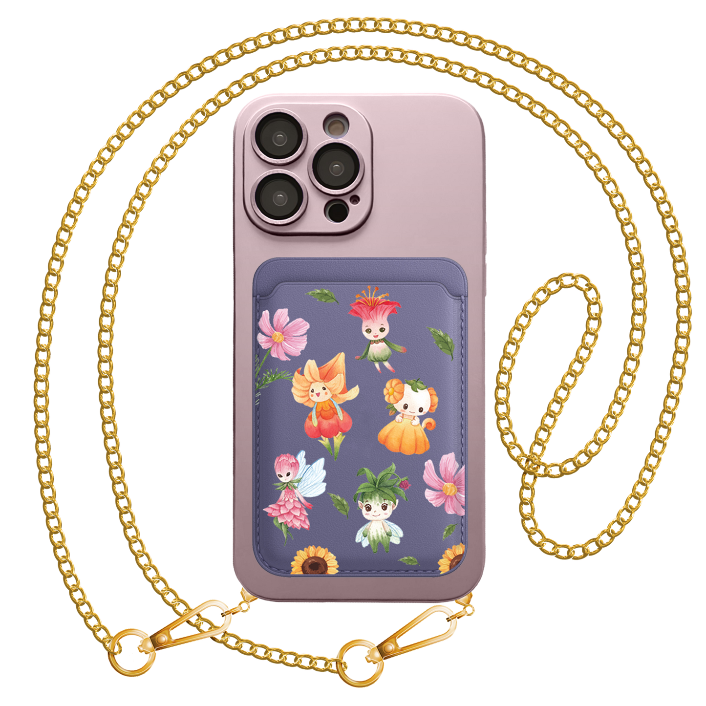 iPhone Magnetic Wallet Silicone Case - Magical Garden