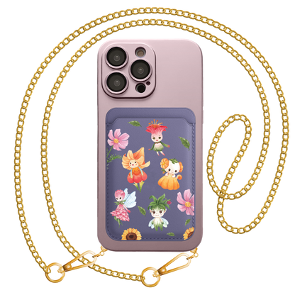 iPhone Magnetic Wallet Silicone Case - Magical Garden