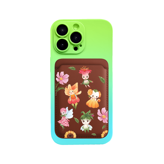 iPhone Magnetic Wallet Silicone Case - Magical Garden