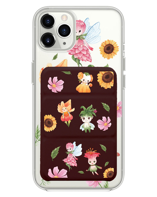 iPhone Magnetic Trifold Wallet Case - Magical Garden