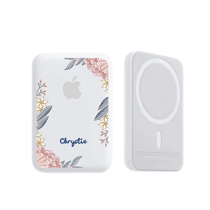 Magnetic Wireless Powerbank - Pink Florals