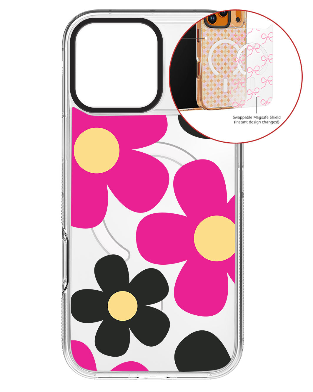 Magsafe Swappable Plate - Daisy Hot Pink