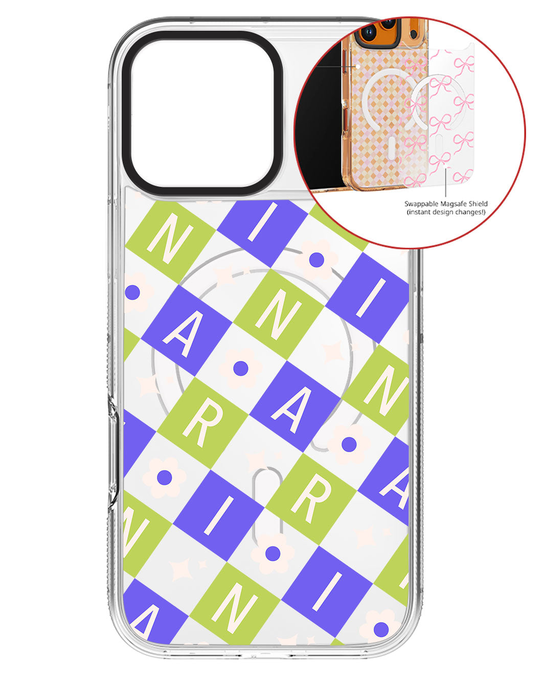 Magsafe Swappable Plate - CUSTOM MONOGRAM 3.0 Flower Grid 5.0