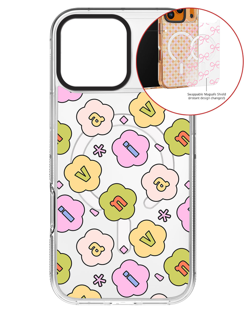 Magsafe Swappable Plate - CUSTOM MONOGRAM 3.0 Flower Petals 1.0