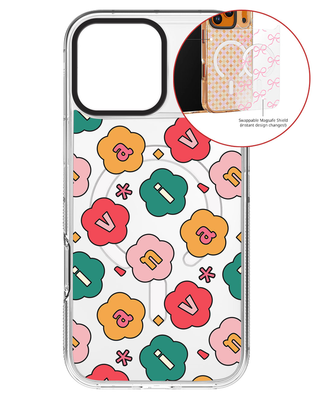 Magsafe Swappable Plate - CUSTOM MONOGRAM 3.0 Flower Petals 3.0