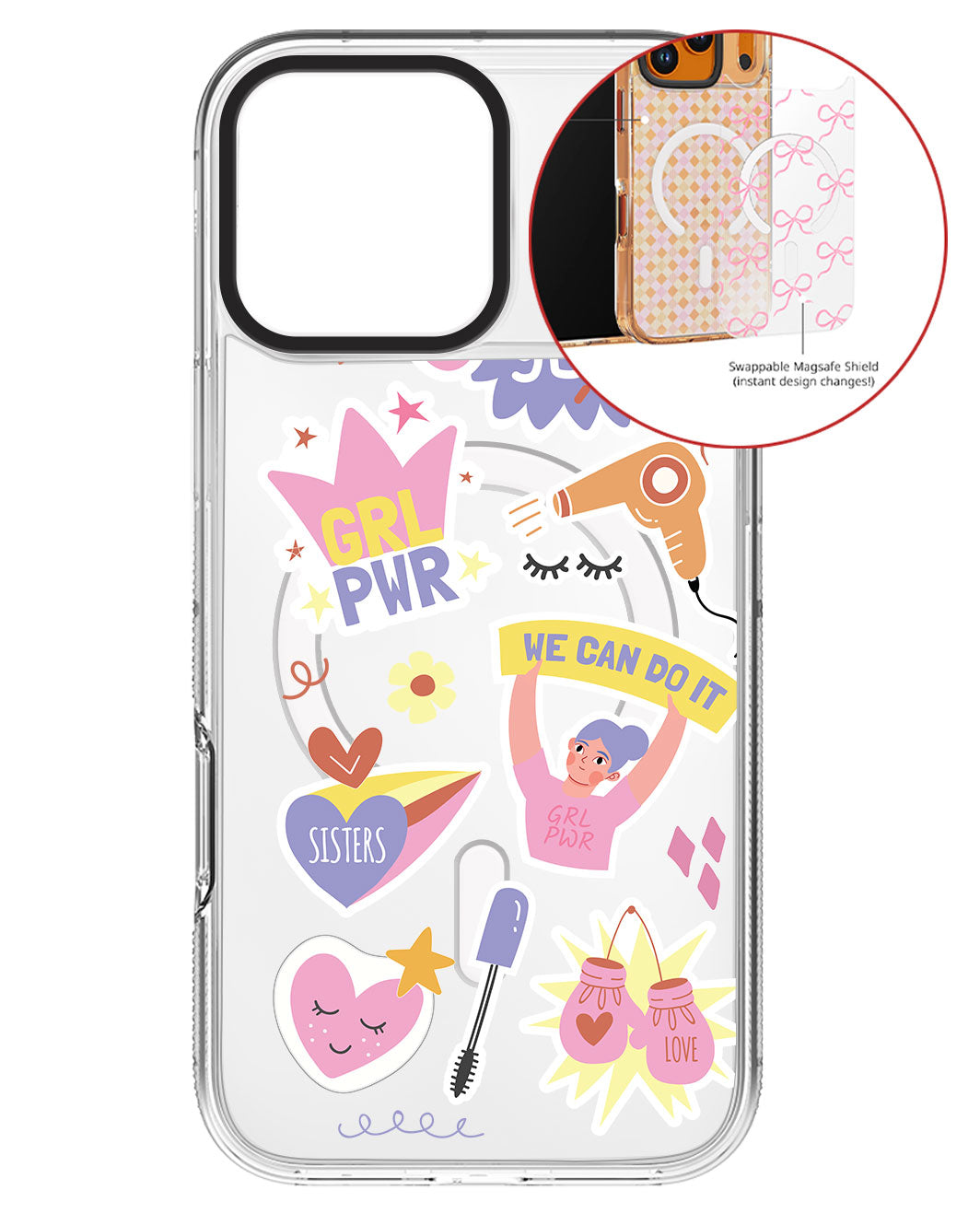 Magsafe Swappable Plate - Girl Power Sticker Pack