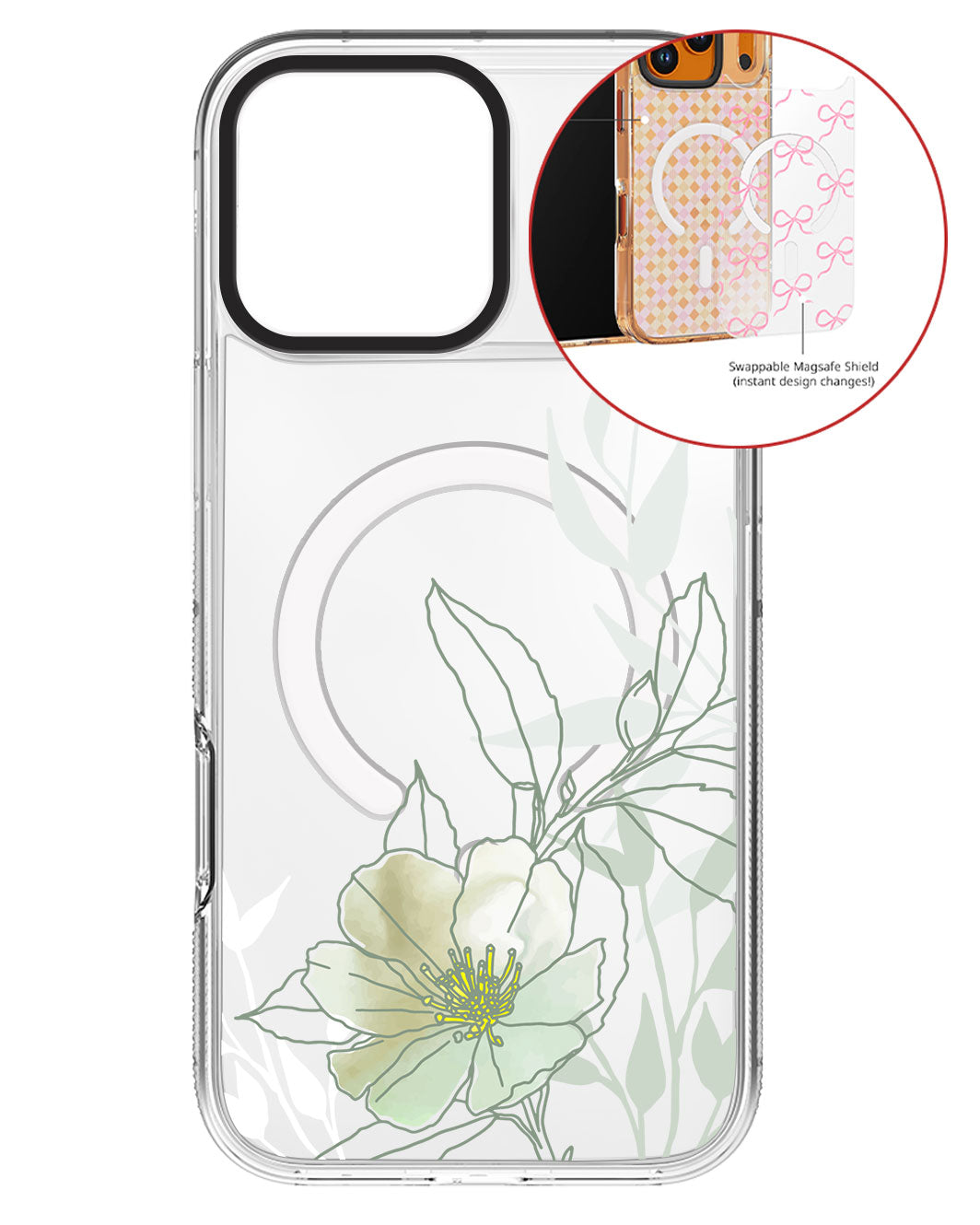 Magsafe Swappable Plate - Green Mint Lily