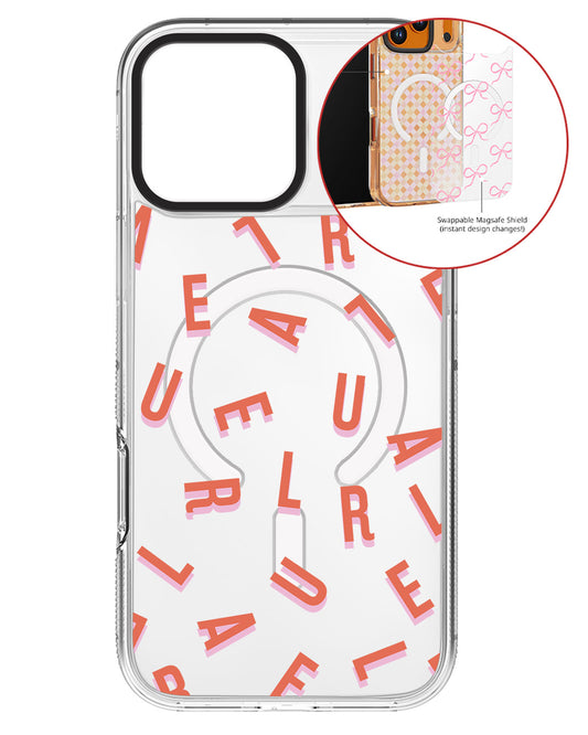 Magsafe Swappable Plate - CUSTOM MONOGRAM 1.0 Coral