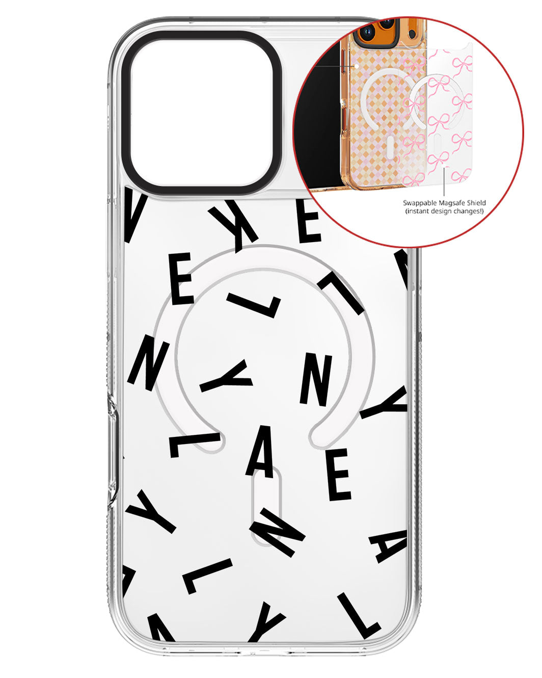 Magsafe Swappable Plate - CUSTOM MONOGRAM 1.0 Noir