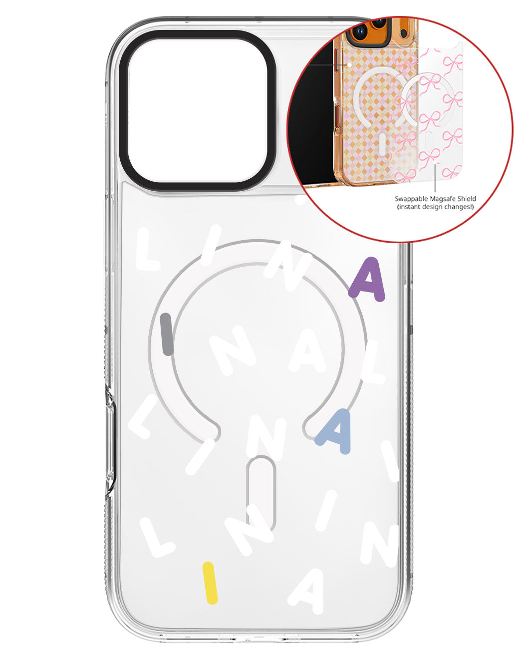 Magsafe Swappable Plate - CUSTOM MONOGRAM 2.0 White