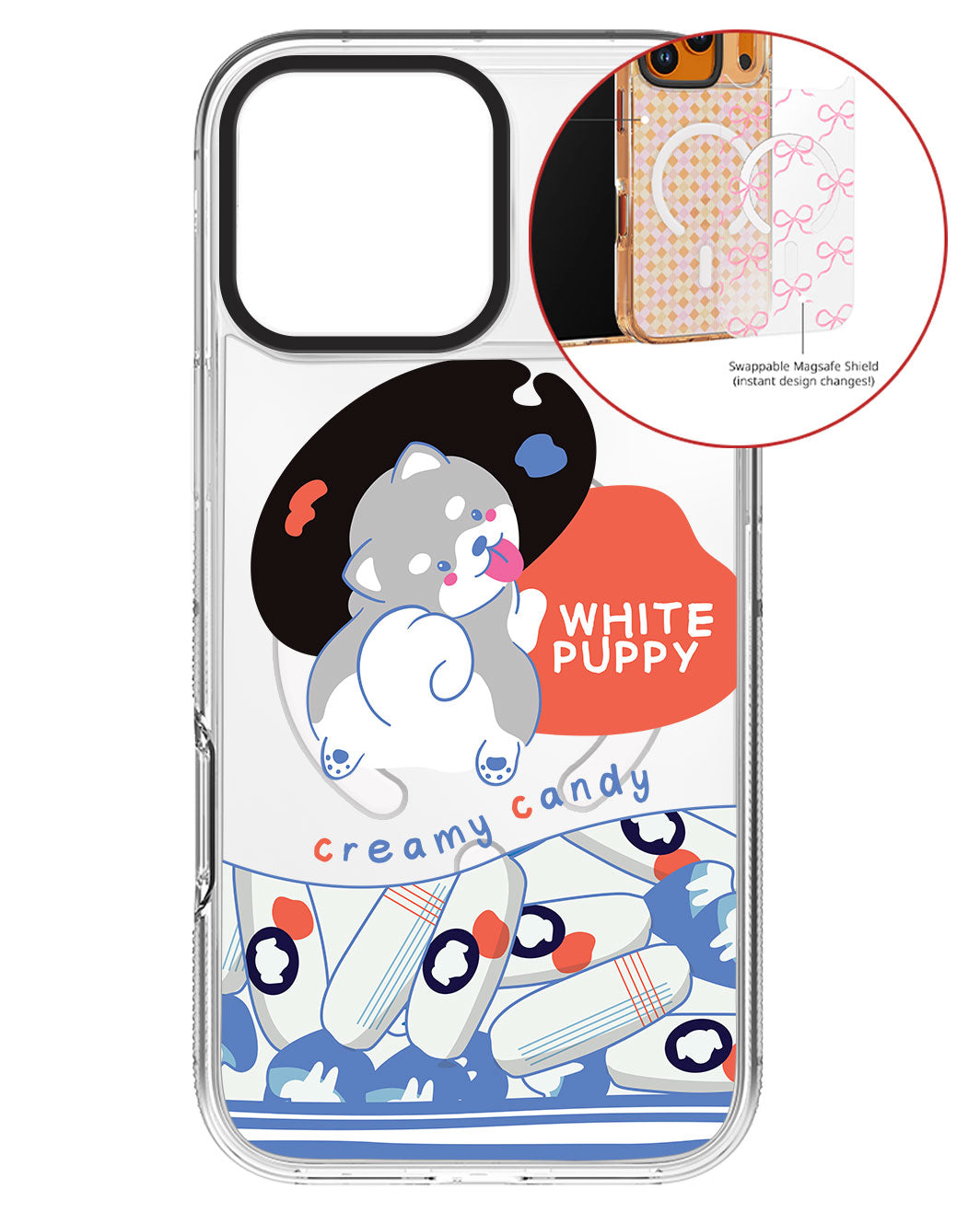 Magsafe Swappable Plate - White puppy