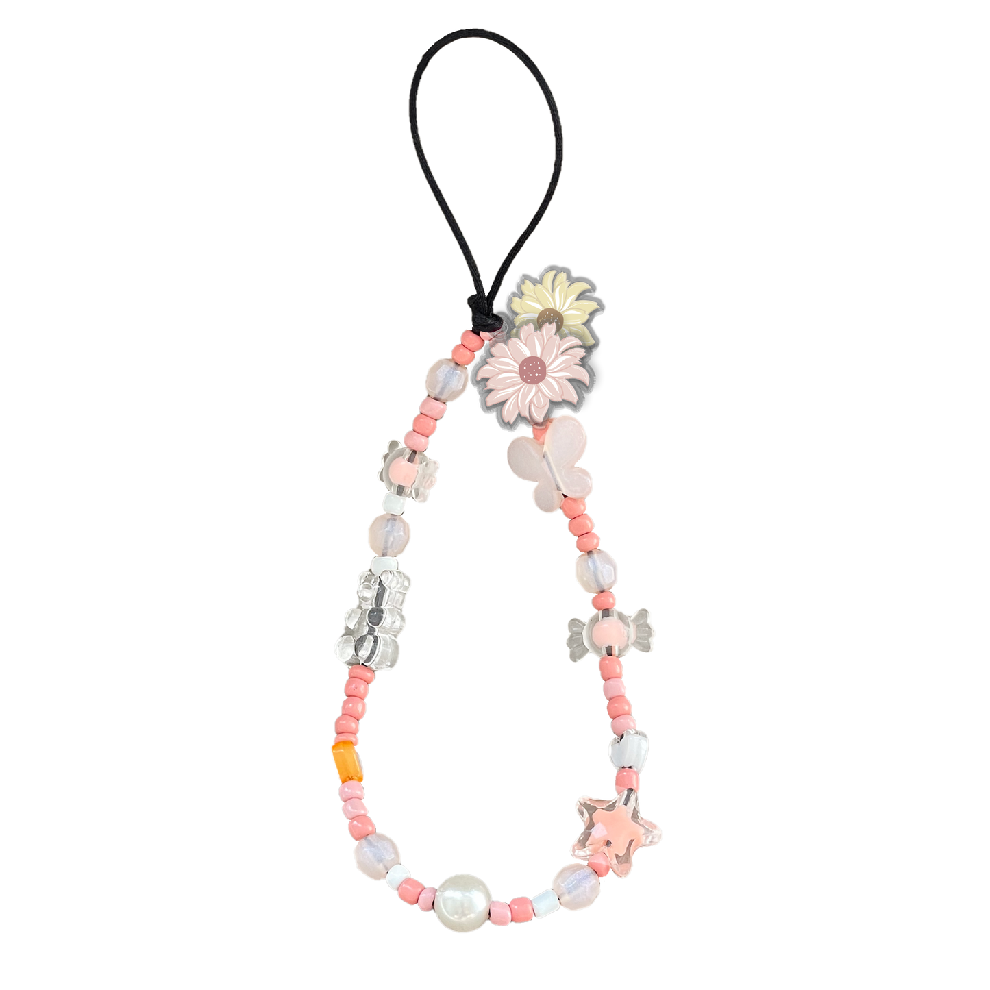 Beaded Strap with Acrylic Charm  - Margaret