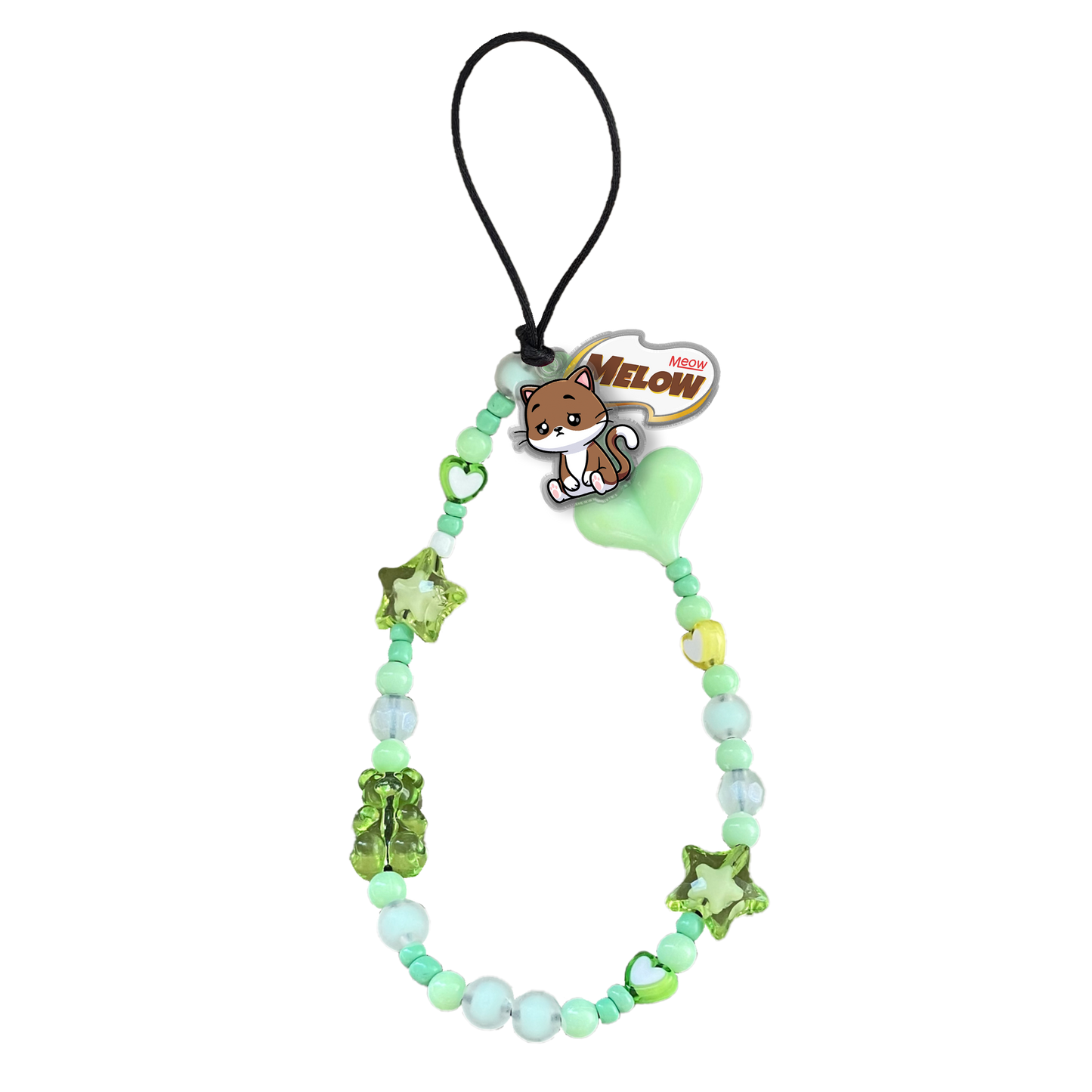 Beaded Strap with Acrylic Charm  - Melow