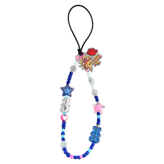 Beaded Strap with Acrylic Charm  - Meow Pop