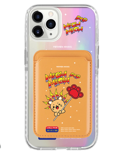 iPhone Magnetic Wallet Holo Case - Meow Pop 2.0