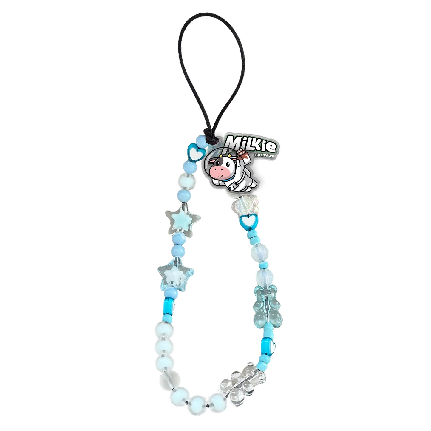 Beaded Strap with Acrylic Charm  - Milkie