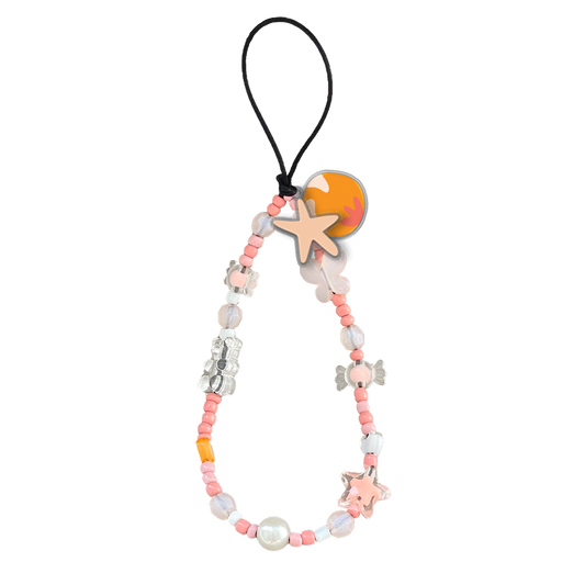 Beaded Strap with Acrylic Charm  - Minimalist