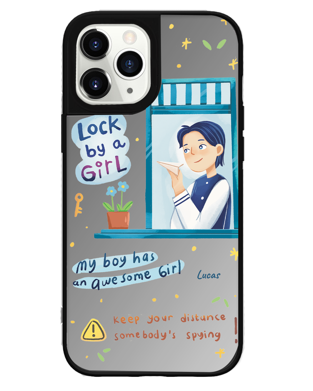 iPhone Mirror Grip Case - Crush Boy (Couple Case)