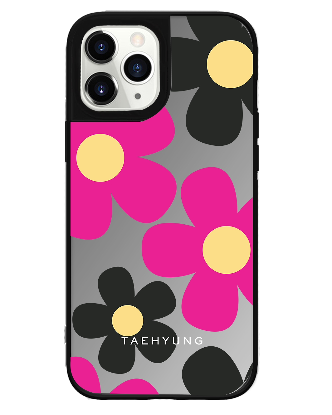 iPhone Mirror Grip Case - Daisy Hot Pink