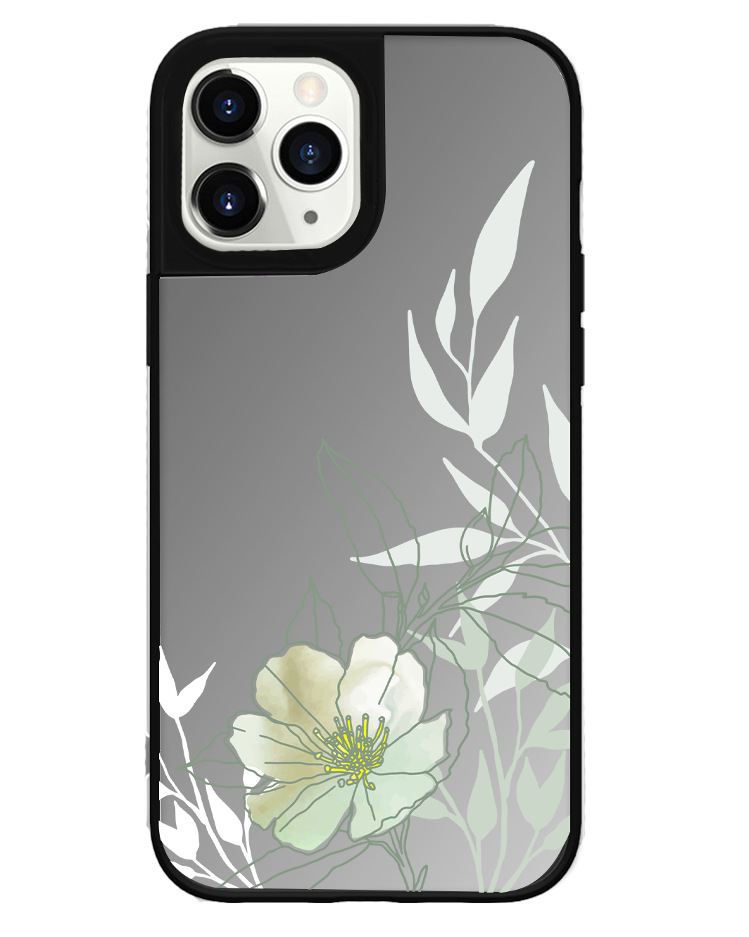 iPhone Mirror Grip Case - Greenmint Lily