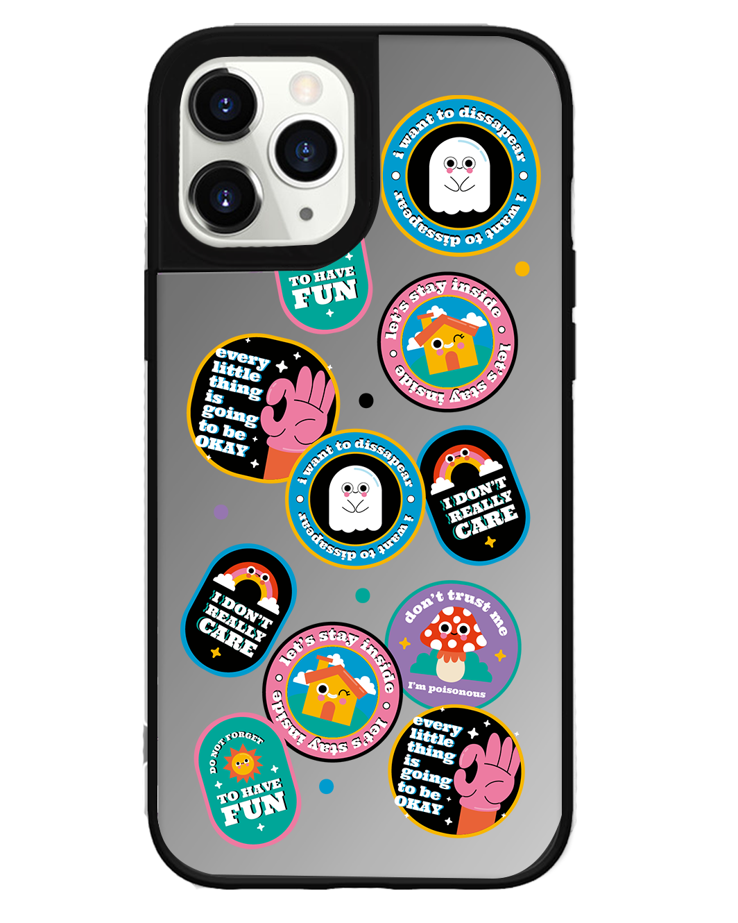 iPhone Mirror Grip Case - Monster Sticker Pack