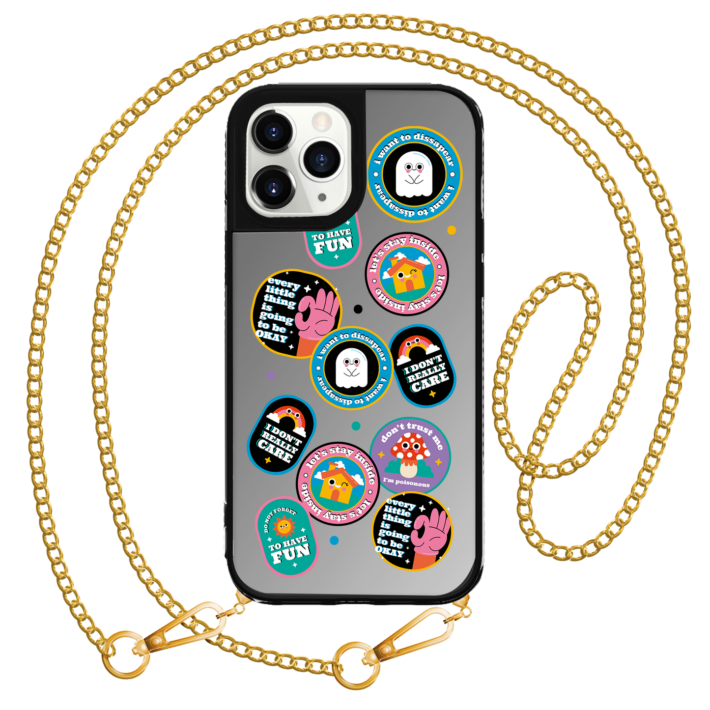 iPhone Mirror Grip Case - Monster Sticker Pack