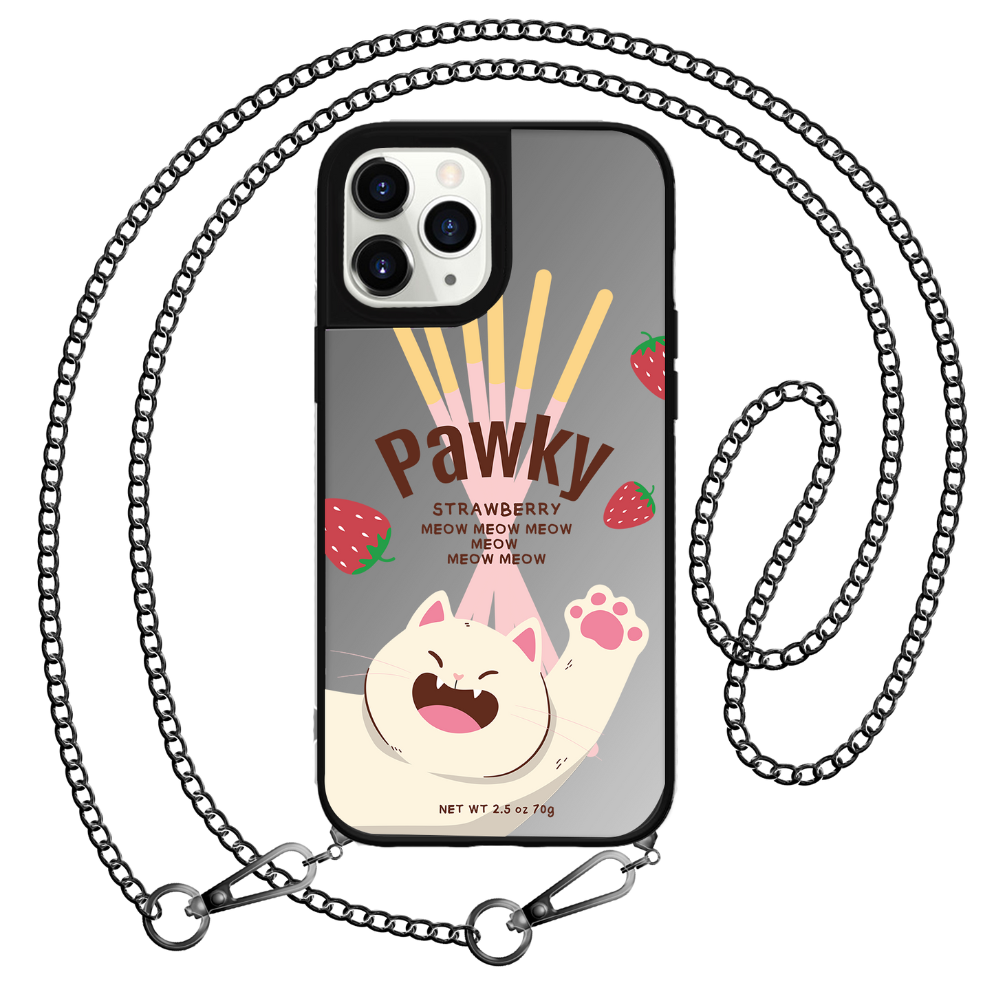 iPhone Mirror Grip Case - Pawky Cat