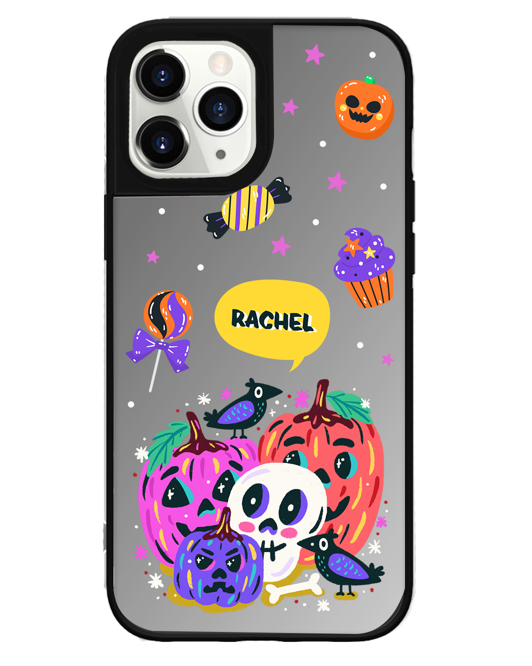 iPhone Mirror Grip Case - Pumpkin Monster