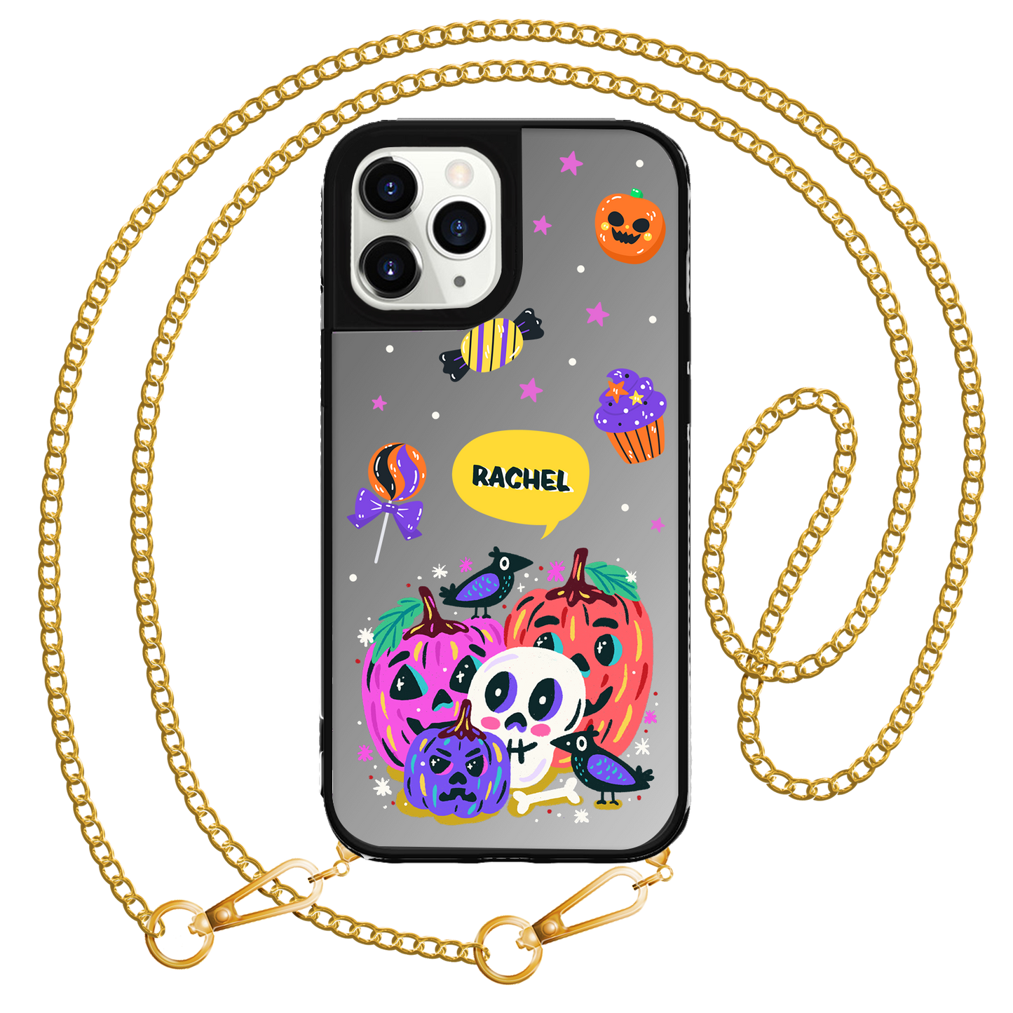 iPhone Mirror Grip Case - Pumpkin Monster