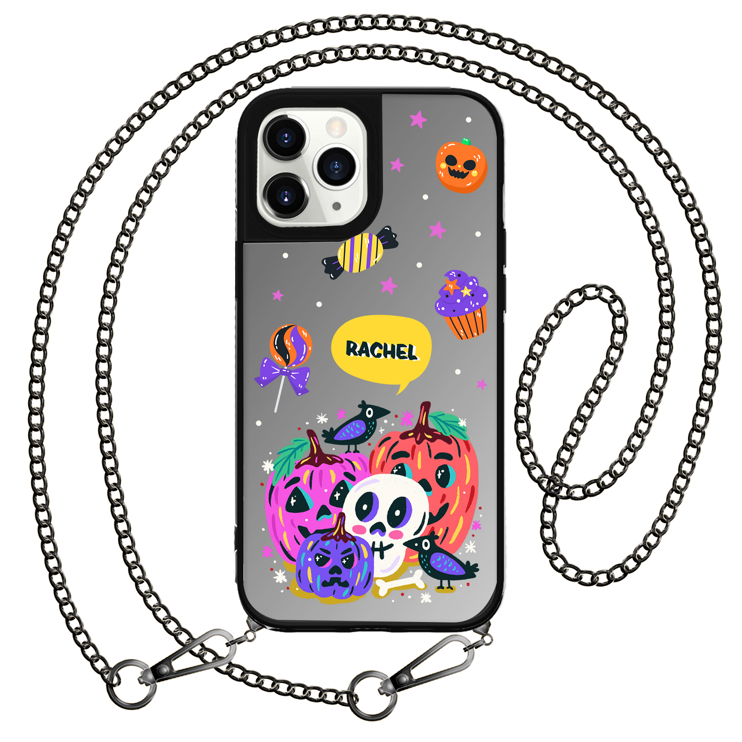 iPhone Mirror Grip Case - Pumpkin Monster