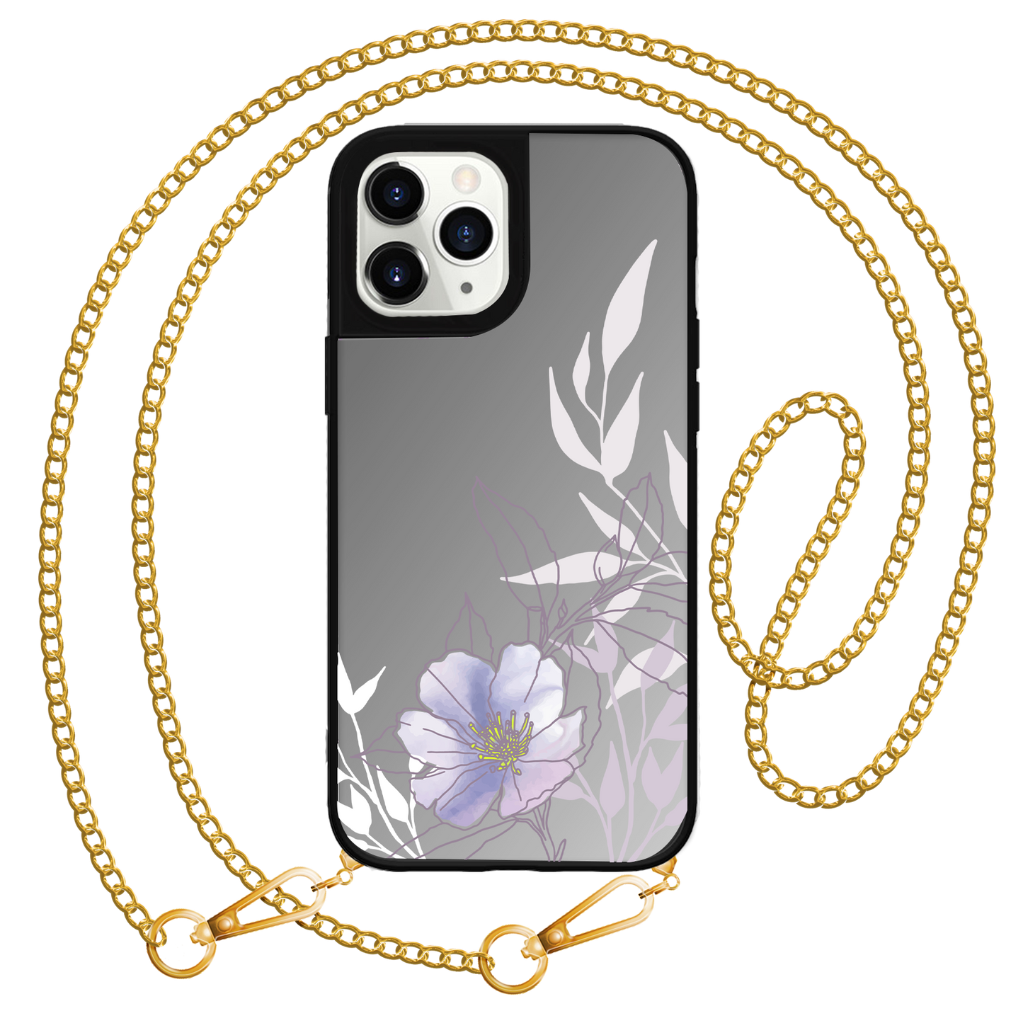 iPhone Mirror Grip Case - Purple Lily