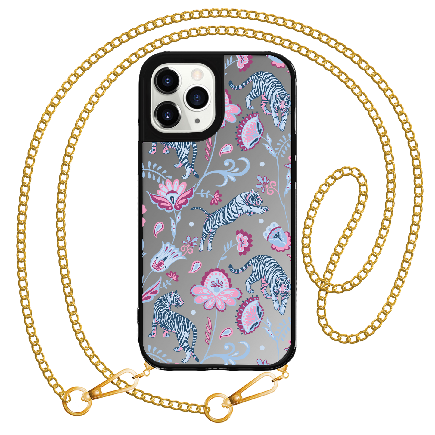 iPhone Mirror Grip Case - Tiger & Floral 3.0