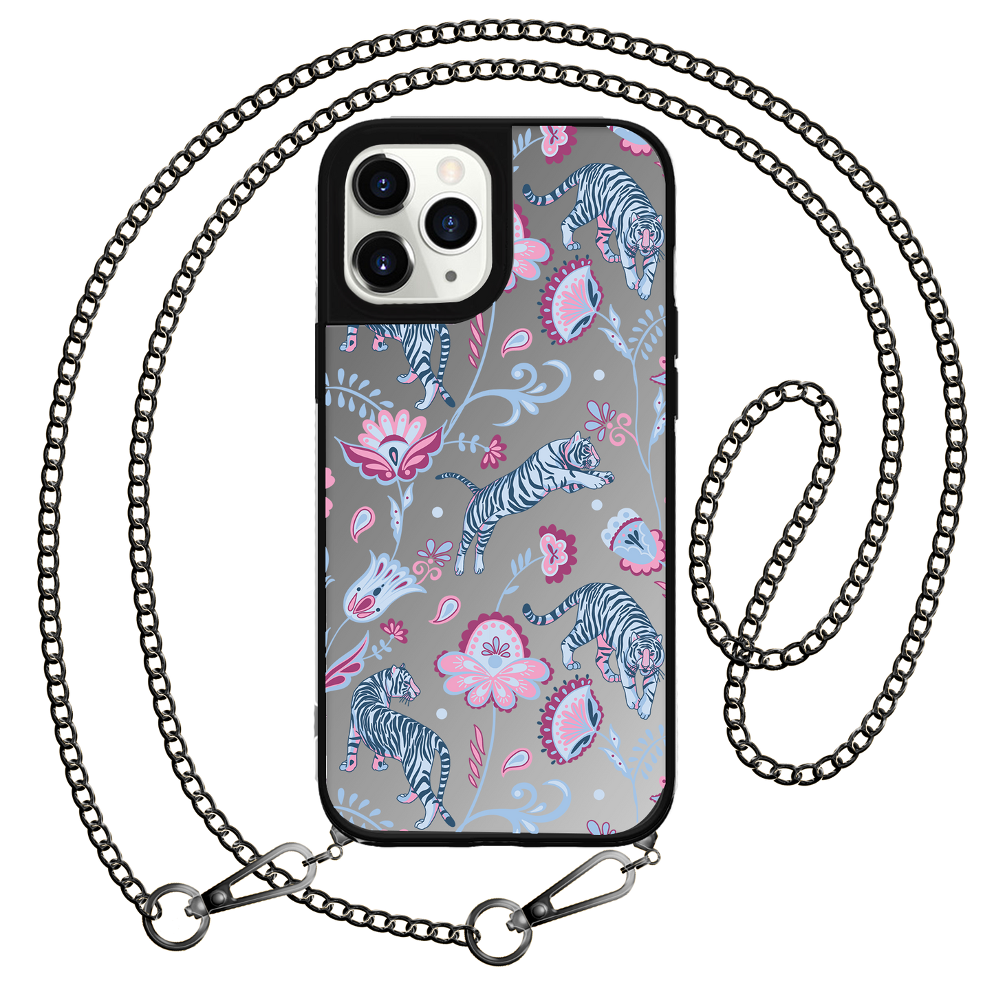 iPhone Mirror Grip Case - Tiger & Floral 3.0